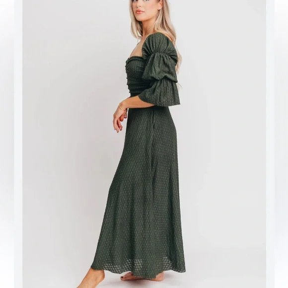 Worth Collective Green Lace Maxi Dress- XL - Picture 3 of 12